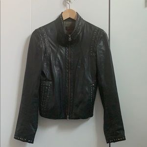 DANIER Black moto jacket XXS UK 6-8